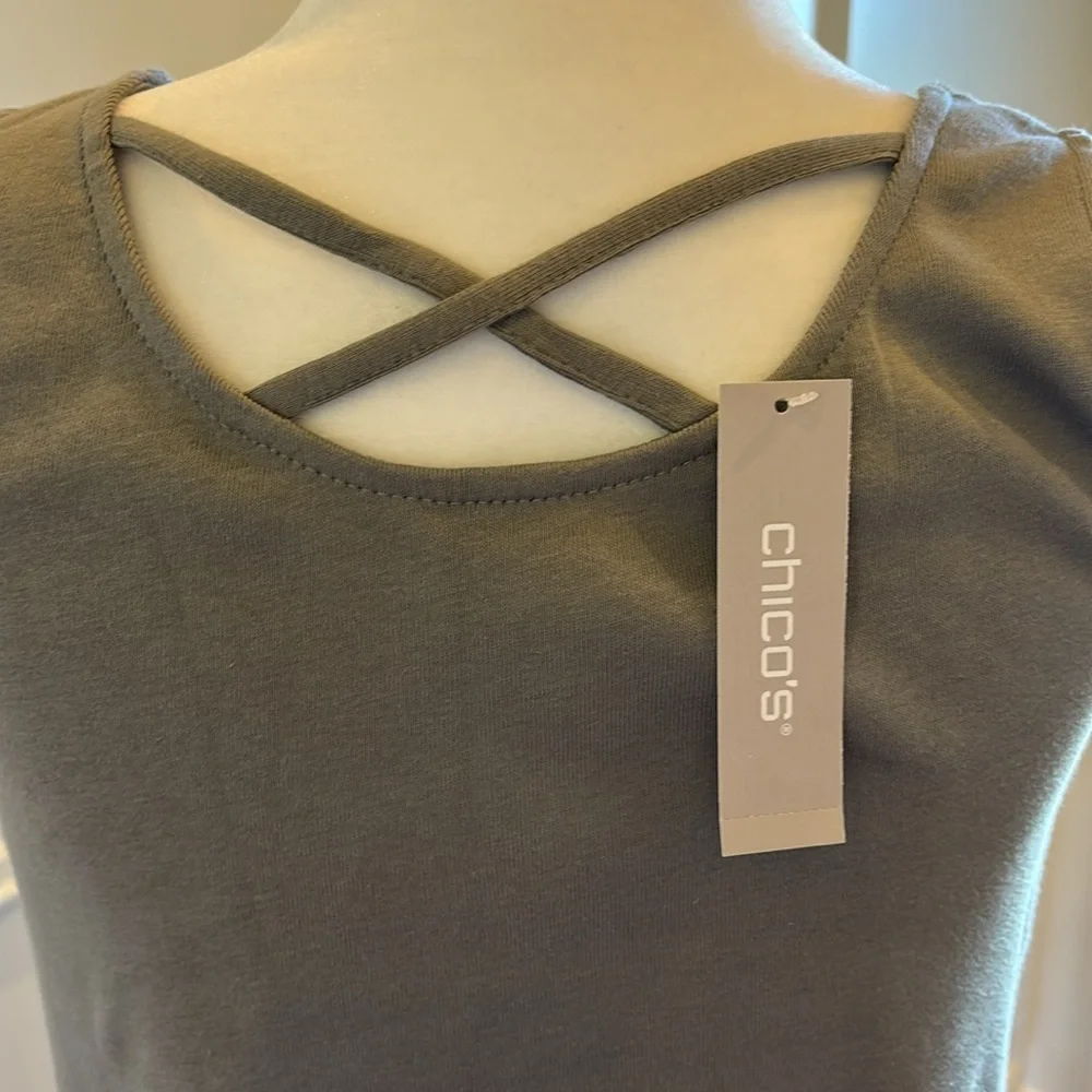 NWT! Chico's Olive Green Knit Tank - Picture 5 of 9